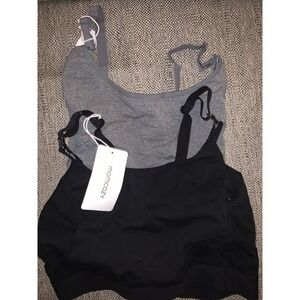 Momcozy Pumping Nursing Bras Women 2XL Black Gray Hands Free 2‎ Pack NWT